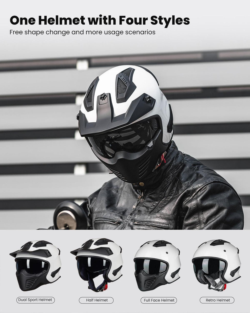 ILM Open Face Motorcycle 3/4 Half Helmet Model 726X