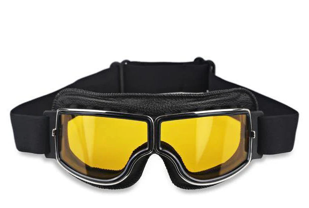 Men’s Retro Motorcycle Goggles with Adjustable Strap for Outdoor Sports