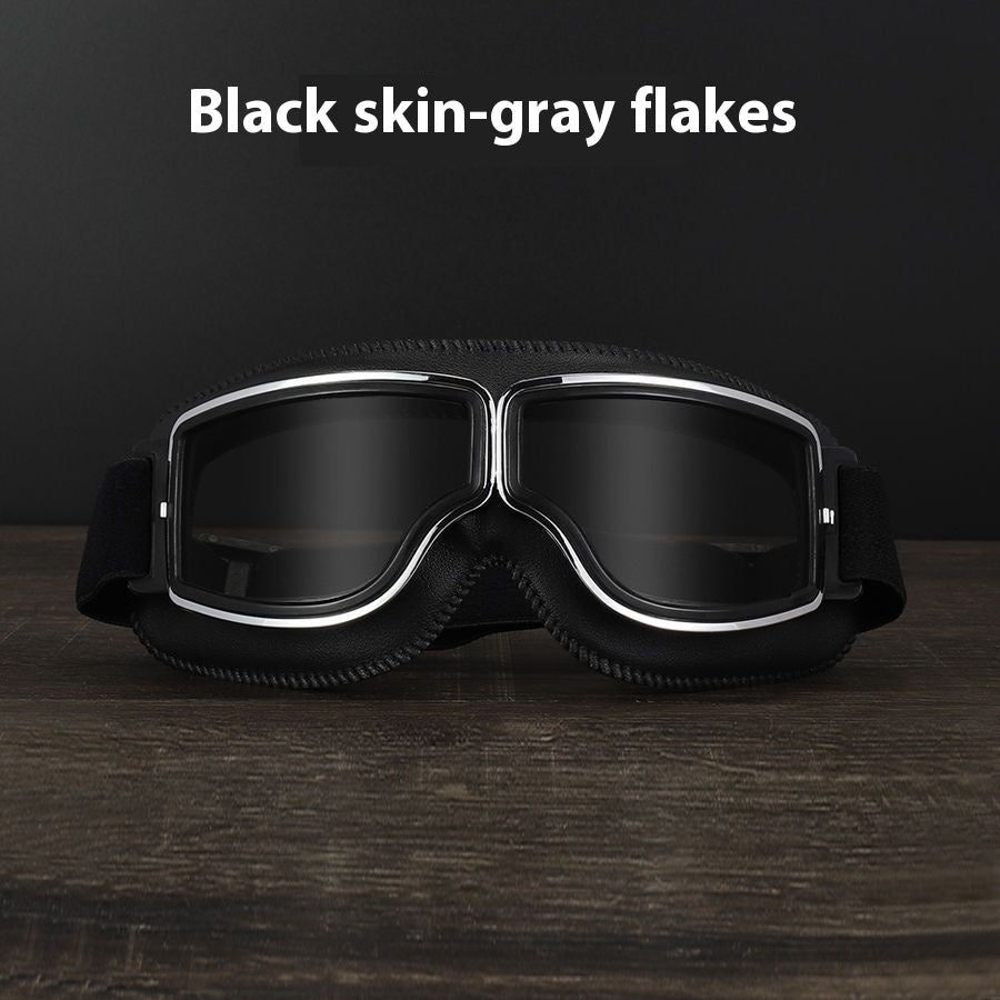 Men’s Retro Motorcycle Goggles with Adjustable Strap for Outdoor Sports