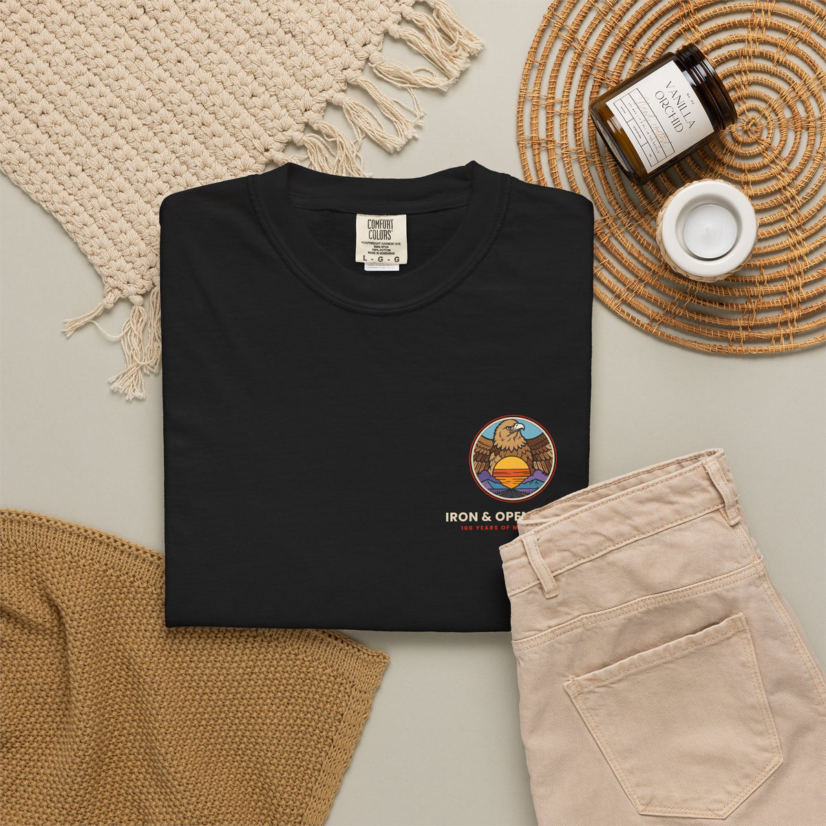 Iron & Open Roads Patch & Back Print Tee