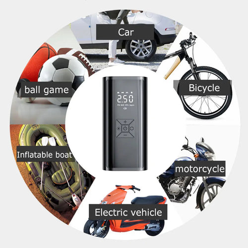 6000mAh Portable Car Air Compressor 12V 150PSI Electric Cordless Tire Inflator Pump for Motorcycle Bicycle Boat AUTO Tyre Balls
