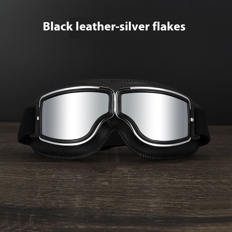 Men’s Retro Motorcycle Goggles with Adjustable Strap for Outdoor Sports
