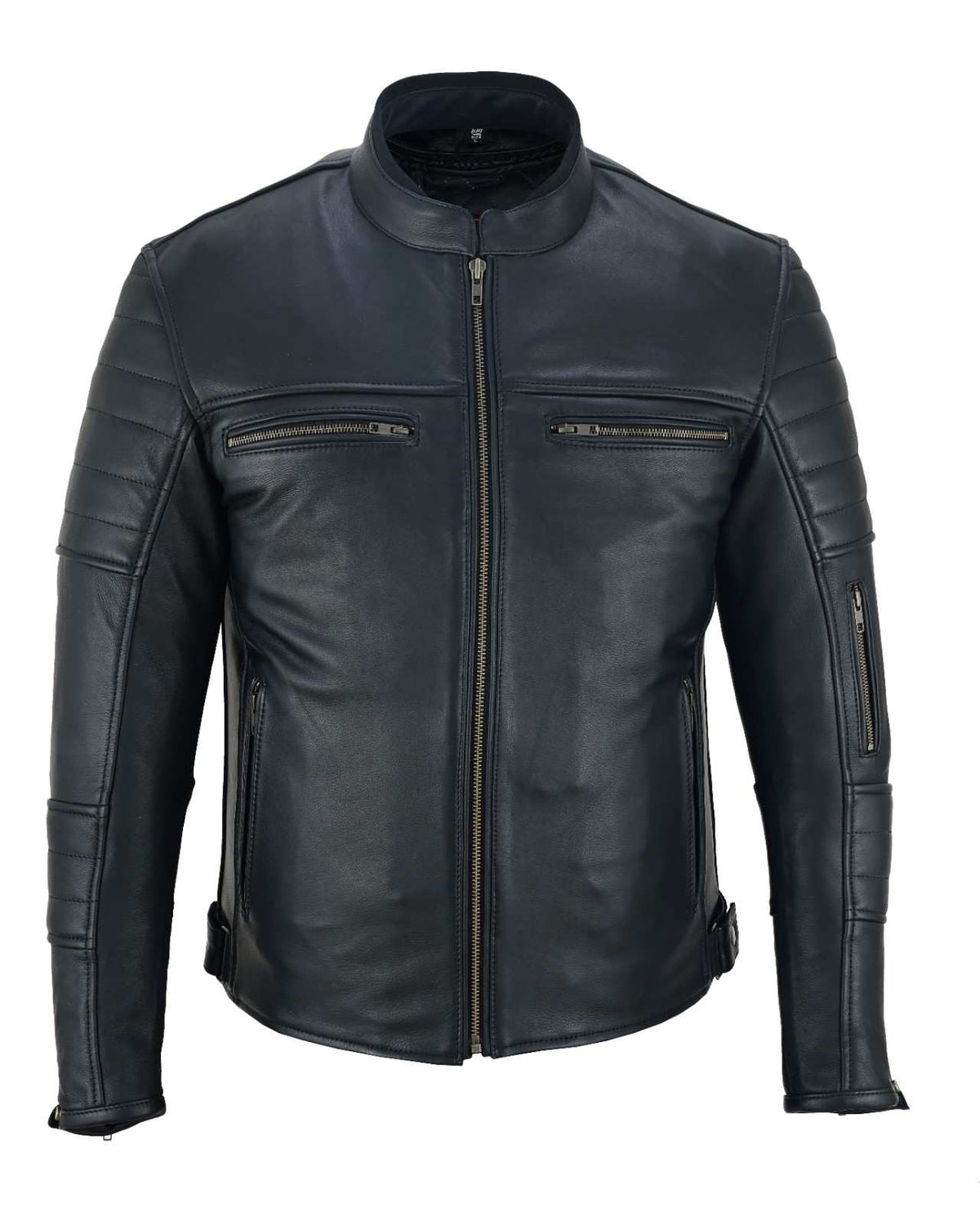 GPI Moto Men's Motorcycle Leather Black Jacket