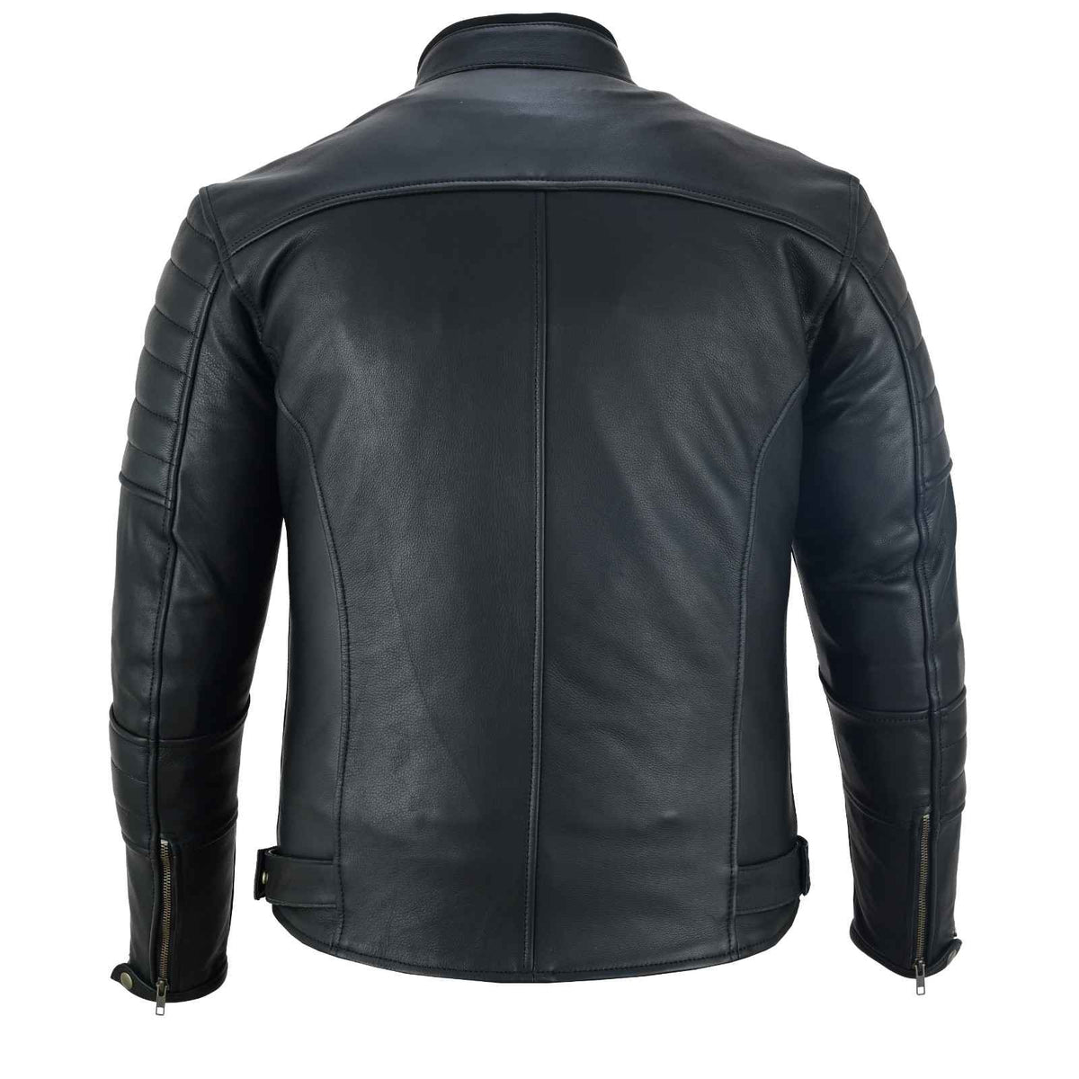 GPI Moto Men's Motorcycle Leather Black Jacket