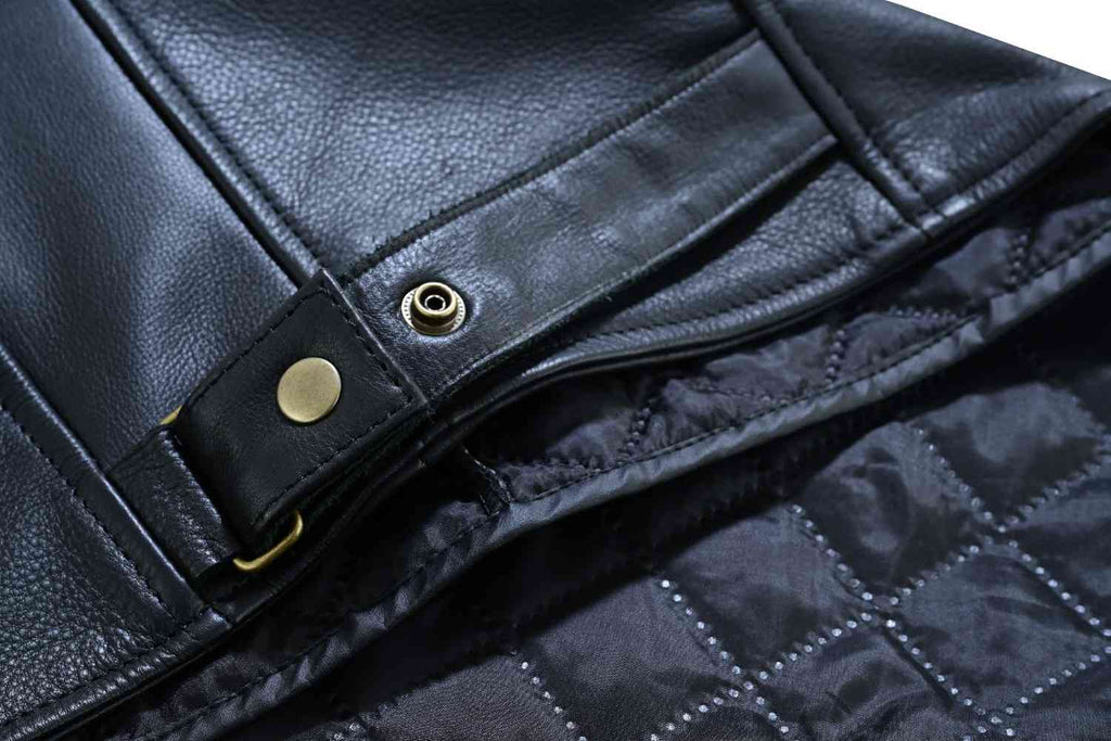 GPI Moto Men's Motorcycle Leather Black Jacket