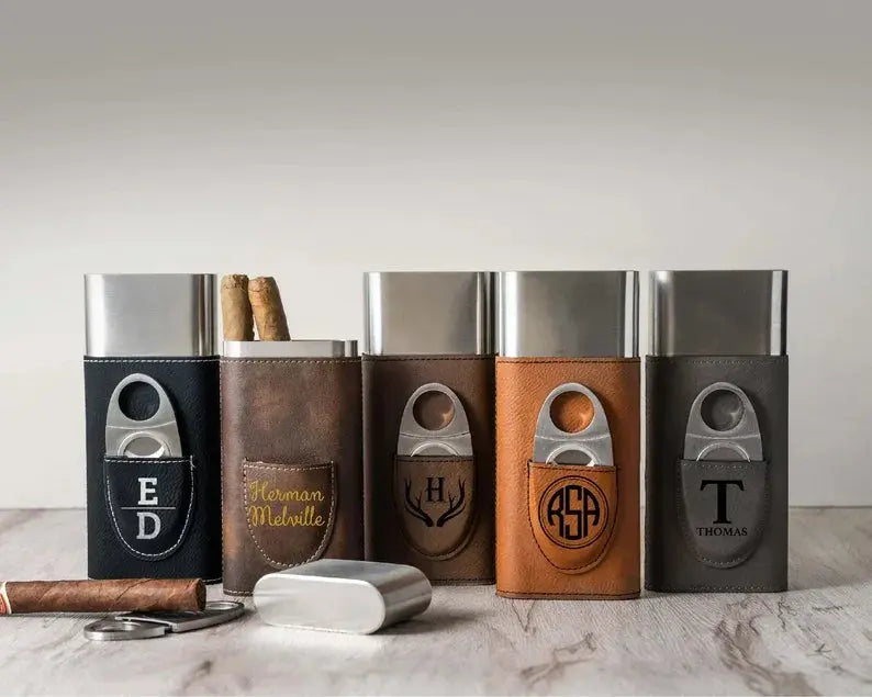Leather Cigar Case with Cutter