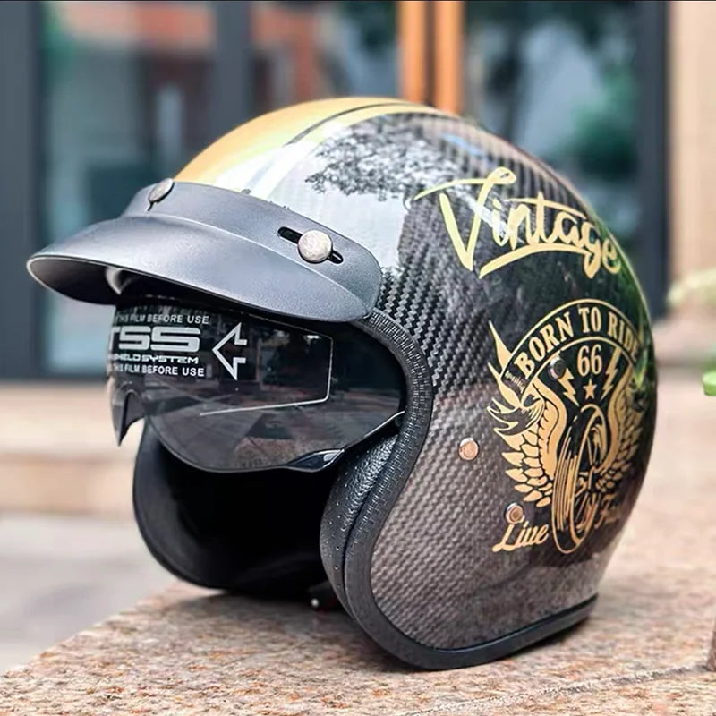Carbon Fiber Retro Motorcycle Helmets
