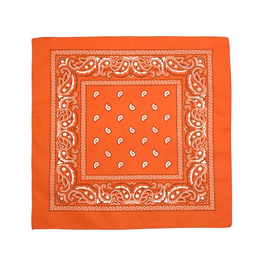 Fashion Hip Hop Bandana Kerchief Unisex Black Hair Band Neck Scarf Headwear Wrist Wraps Head Square Scarves Print Handkerchief
