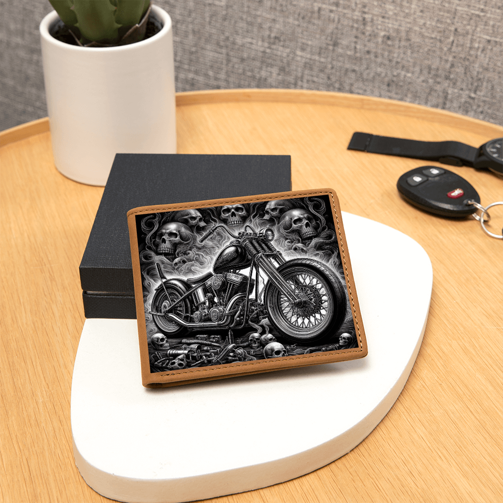 Gothic Motorcycle Genuine Leather Wallet