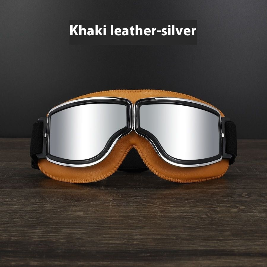 Men’s Retro Motorcycle Goggles with Adjustable Strap for Outdoor Sports