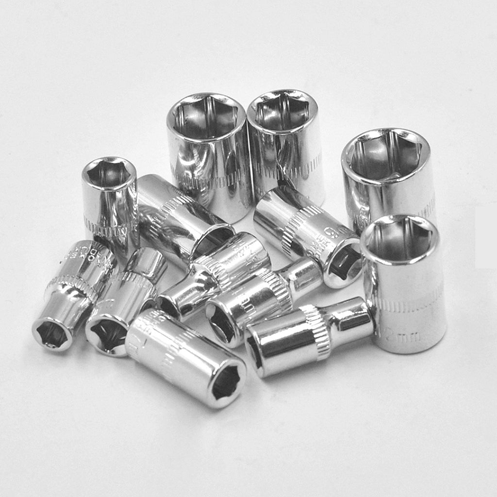 46pcs 1/4” Drive Ratchet Socket Wrench Set Travel Mechanic Tool Kit