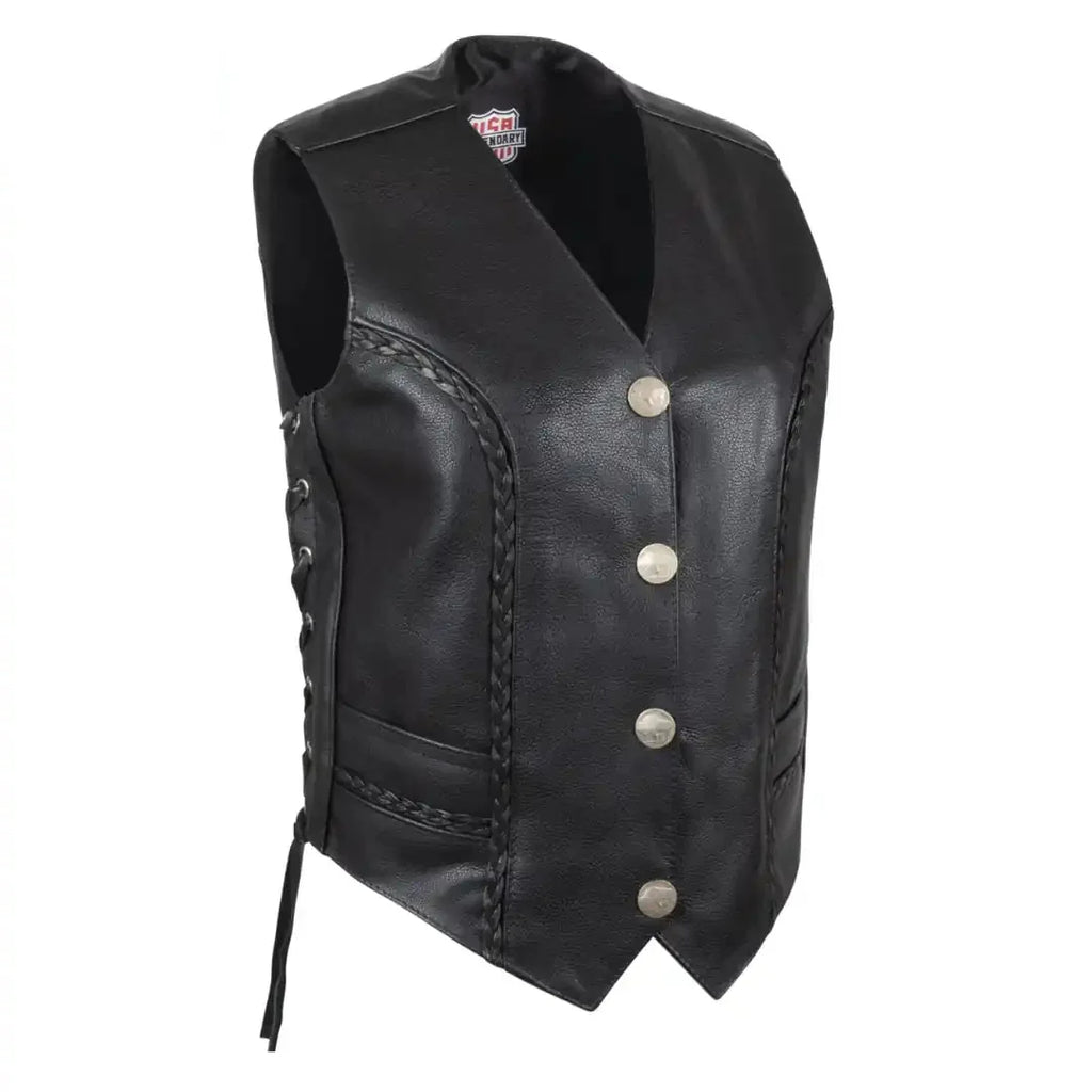 Legendary Vikla Chikla Women's Braided Leather Vest