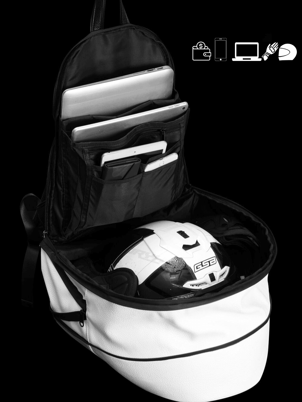 Moon Darkside™ Ghost Motorcycle Backpack/Helmet Bag