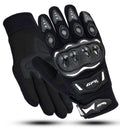 Premium Motorcycle Black White Gloves – Superior Comfort, Grip & Knuckle Protection